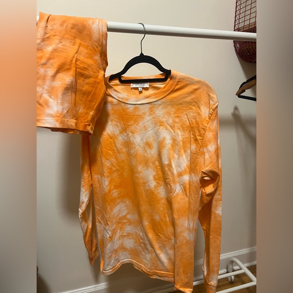 STATE Orange and White Tie-Dye Set